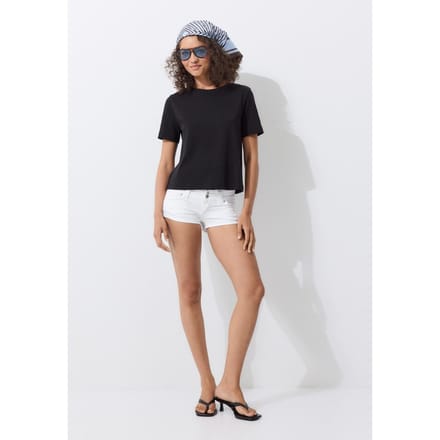 Stradivarius B01 Basic T-shirt regular fit heavy weight  Zwart S
