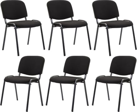 CLP Ken Set van 6 bezoekersstoelen zwart