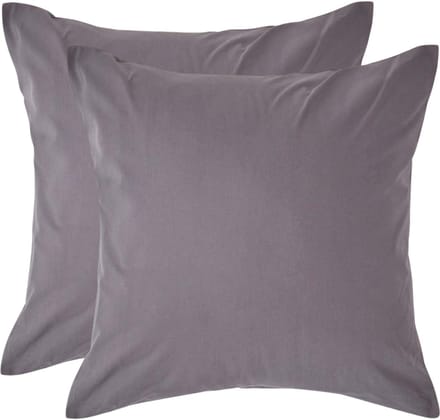 Homescapes Kussensloop 40x40 cm Set van 2 – Donkergrijs – 100% Egyptisch Perkal Katoen – 200 TC