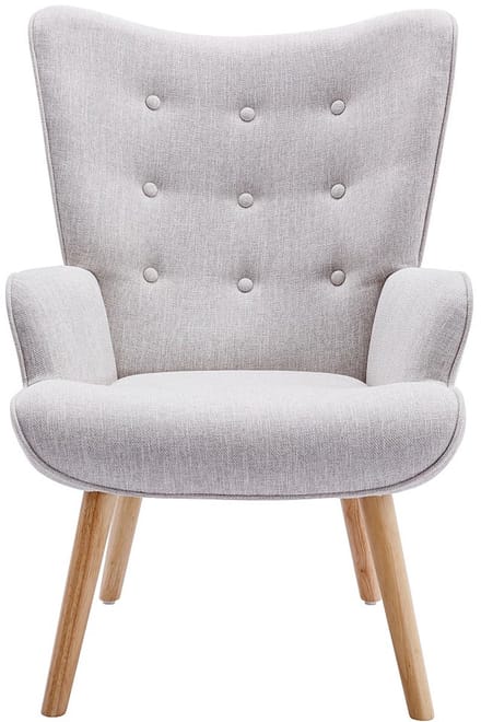 Vente-unique Fauteuil van lichtgrijze stof VATELY