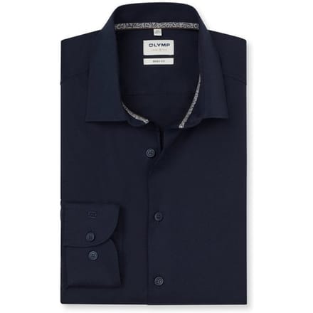 OLYMP Level Five Overhemd, Body Fit, Kent, Marineblauw