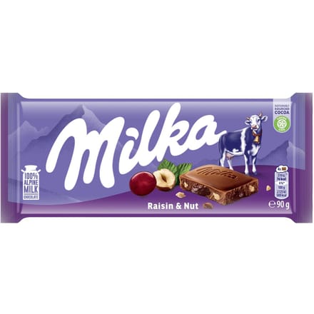 Milka Rozijnen & Noten Melkchocolade 90 g