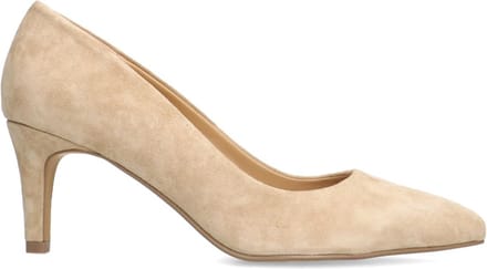 Manfield - Dames - Beige suède pumps - Maat 41