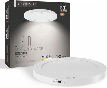 PIR Bewegingssensor LED Plafondlamp 18W - Automatisch AAN/UIT, Bewegingsgeactiveerd, Warm Wit 2700K, 2 Mode Instellingen