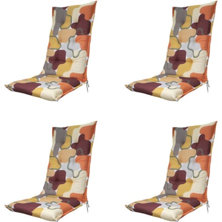 Madison - Tuinstoelkussen Hoge Rug Grafi bordo - Ca. 123x50 cm - Set van 4