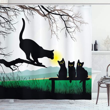ABAKUHAUS Dieren douchegordijn – 175x240 cm – Polyester, waterafstotend