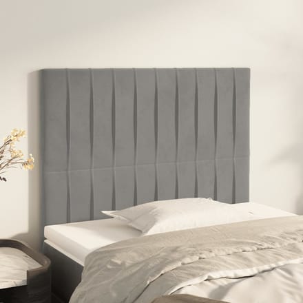vidaXL - Hoofdbord - lichtgrijs - 80x5x118/128 - cm - fluweel