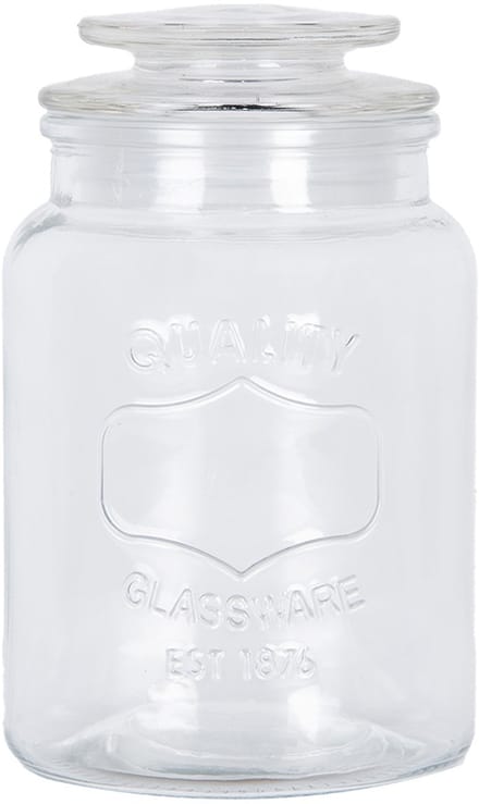 Clayre & Eef Voorraadpot Ø 11x18 cm Transparant Glas