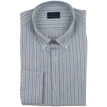 Paul & Shark Overhemd Cotton Twill Stripe Shirt Wit-Blauw / male