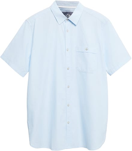 s.Oliver - male - Regular fit: fijn gestructureerd shirt met korte mouwen