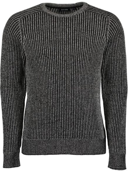 Blue Seven - Trui 376513 antraciet gebreid r.hals - maat L