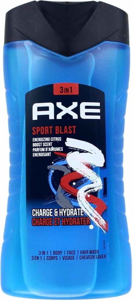 Axe - 3-in-1 Douchegel - Sport Blast - Energizing Citrus - Hydraterend - 250 ml