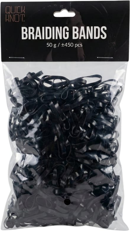 Quick Knot® Brede Vlechtelastiekjes - 450 stuks (50g) - Zwart - Extra Sterk & Plat - Paardenelastiekjes