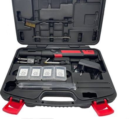 Oplaadbare Profi Hot Stapler kit, draadloos kunstof solderen, met accu.