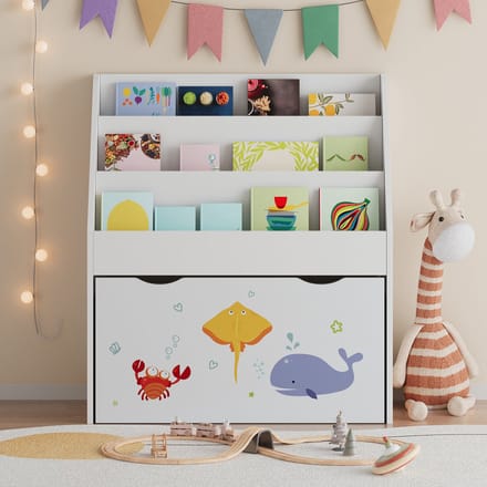Kinderrek Aarnskona wit met Aqua Dream motief [en.casa]