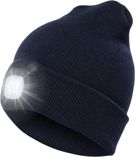S4D® - Muts LED Verlichting - Muts Heren en Dames - Sportmutsen - Beanie Muts - Hoofdlamp - Onze Size - Blauw