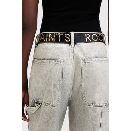 AllSaints As Rocks Stud Belt Black/warm Brass Größe: XS | Gürtel Outlet | Damen | Schwarz
