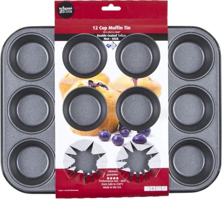 Wham Cook Essentials Muffinvrom - Non Stick - Voor 12 stuks