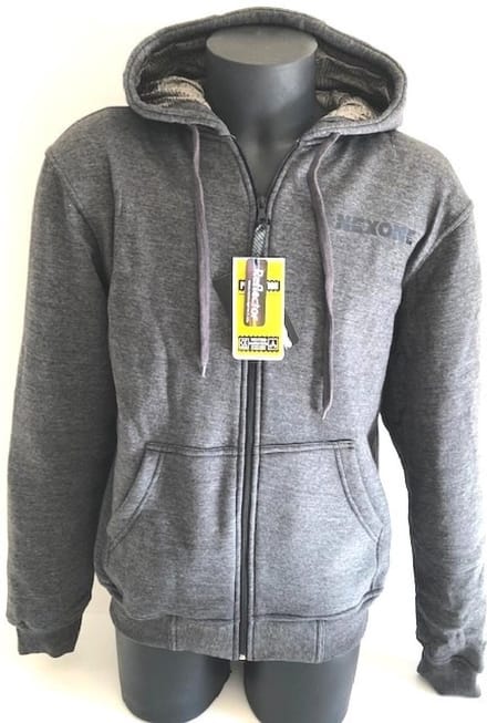 Hoodie voor wegmotor Nexone maat S grijs rugbescherming CE-gekeurd