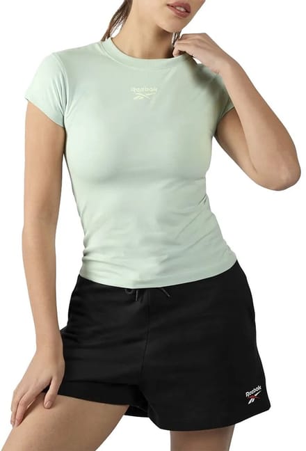 Reebok T-shirt Met Korte Mouwen Groen M Vrouw