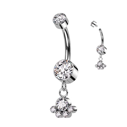 Piercing titanium cluster hanger pootje wit - LMPiercings