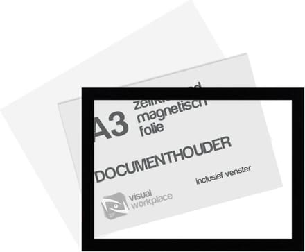 Zelfklevend magneet folie A3 (incl. magneetvenster) - Zwart