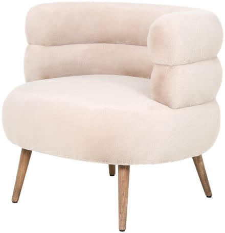 PTMD Nelly Beige Fabric Fur Fauteuil