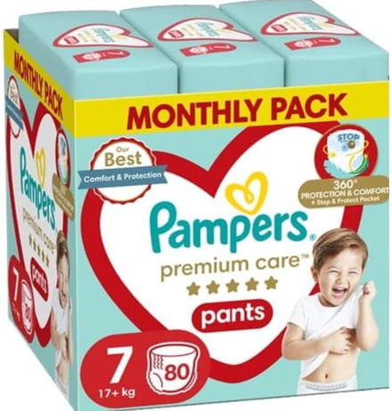 Pampers - Premium Protection Pants - Maat 7 - Mega Pack - 80 luiers - 15+ kg