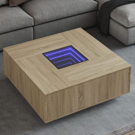 vidaXL - Salontafel - met - Infinity - LED - 100x100x40 - cm - sonoma - eikenkleurig