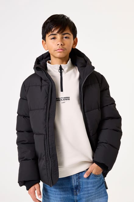 Regular fit gewatteerd jack met logopatch