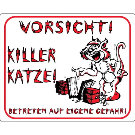 Hond aanwijsbord Nobby Pet Vorsicht! Killer Katze