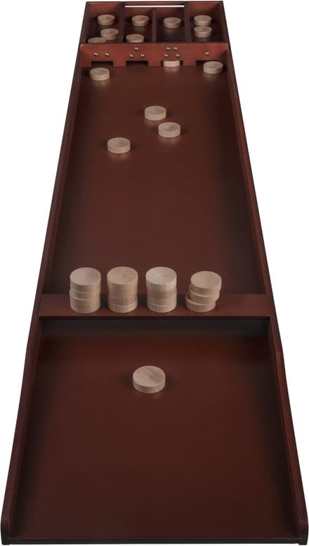 Sjoelbak Advanced Deluxe met 30 Sjoelstenen - Wedstrijdsjoelbak 200 cm - dark finish - Aanbieding