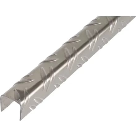 Alberts 468897 U-profiel | ribbel-reliëf | aluminium, blank | 1000 x 29,5 x 29,5 mm