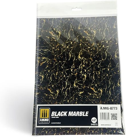 AMMO by Mig Jimenez Modelbouwpakket - MIG 8773 Marble Black - Smooth Sheet of Marble - 2pcs Accessoires set - AMMO - Modelbouw