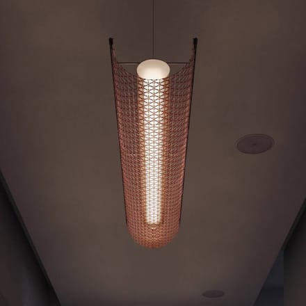 Bover LED hanglamp Nans Balis S/140, bruin/rood, 140 cm