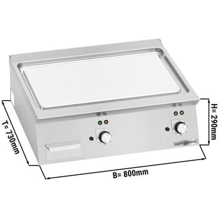 GGM Gastro Elektro Bratplatte - 9,6 kW - Glatt Zilver