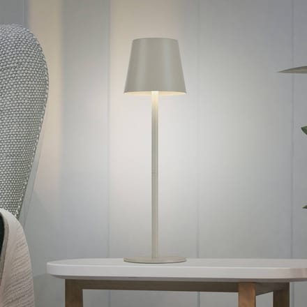 JUST LIGHT. GmbH JUST LIGHT. Euria LED tafellamp, grijs-beige ijzer IP54