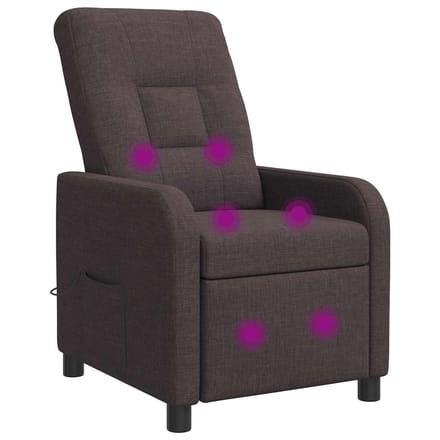 vidaXL - Massage - Relaxstoel - Donkerbruin - Stof