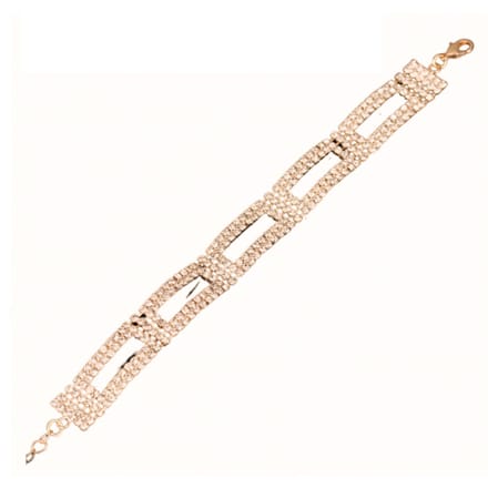 Strass -Armband -goudkleurig- 18 cm - Charme Bijoux