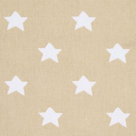 Homescapes stof per meter sterren beige 150 cm breed 100% katoen