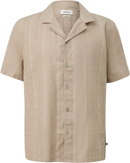 s.Oliver - male - Resort fit: shirt met gestructureerde strepen