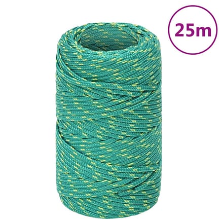 vidaXL - Boottouw - 2 - mm - 25 - m - polypropyleen - groen