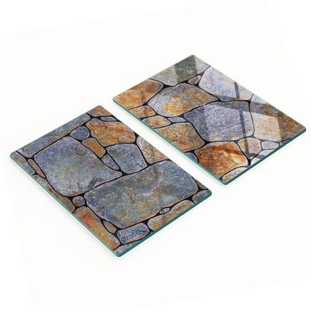 Decoratieve serveerplanken van glas in steenvorm, 2x40x52 cm