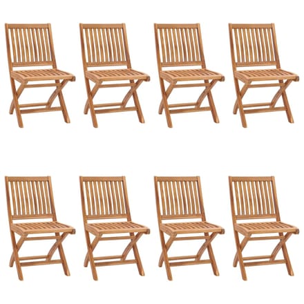 vidaXL - Opklapbare - stoelen, - 8 - stuks, - massief - teakhout