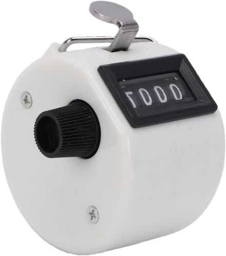 Nummerteller - Handteller Clicker - Tellen van Punten - Snelle Resetknop - 9999 Tellingen - Wit