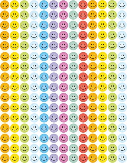 Pastel Smiley Stickers - 1104 Stickers - 3 Stickervellen - Beloningsstickers