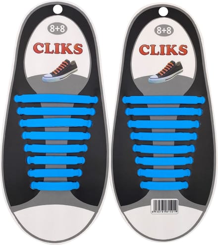 Elastische Veters Lichtblauw - Zonder Strikken - 1 Paar Schoenen - Kinderen & Volwassenen - CLIKS
