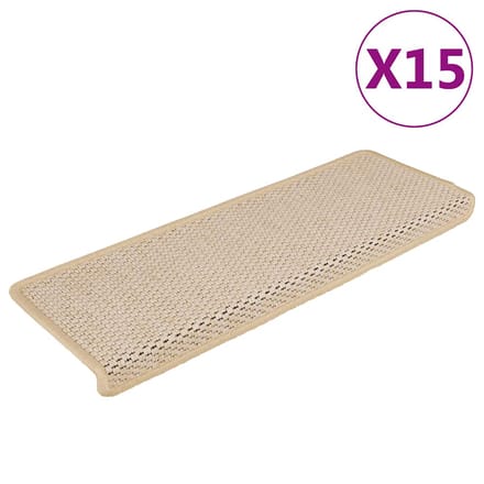 vidaXL - Trapmatten - zelfklevend - 15 - st - sisal-look - 65x21x4 - cm - Berber