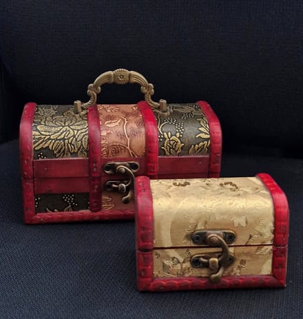 Boutique Trukado - Houten Koloniale Kistjes Antiek reliëf set van 2
