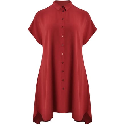 Midi Chemise Jurk in Crêpe Dames Mat Fashion